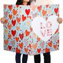 Motiskyy 35 x 47 Inches Jumbo Valentine's Day Card Love You Always Giant Huge Valentine's Day Card for Her Wife Party Supply Couple Personalized Inside Text for Anniversary Wedding Birthday Romantic