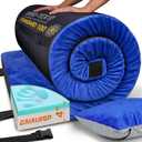 Extra Thick GAIALOOP 4 INCH Memory Foam Camping Mattress, Roll Up Floor Sleeping Mat Camp Cot Mattress Pad Travel Camping Couch Bed for Guest Adults Side Sleepers (Twin XL: 80*38*4", Lapis Blue)