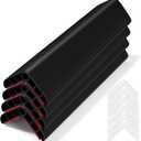 Wall Corner Edge Protector 4 Pack,1.57x1.57x23.62x0.28 inch Soft Baby Proof Corner Guards for Sharp Edges, Self-Adhesive Corner Protectors for Home, Kindergarten,Thickness-7mm(0.28 in) (Black)