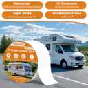 RV Roof Tape with Roller, 4 Inch x 50 Feet Sealant Repair Tape, UV Resistant & Weatherproof for RV Repair, Camper, Trailer, Boat Sealing, Leaking Roof, Window (White)