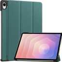 Folio Case for Samsung Galaxy Tab S11 (11-inch), PU & Hard PC Cover | Lightweight Shell | Shockproof | Adjustable Kickstand | Smart Auto Wake/Sleep | Precise Cutouts | Anti-Scratch (Dark Green)