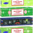 Satya Incense Sticks Gift Set, 7 Scents, Nag Champa, Dragon's Blood, Arabian Jasmine, Super Hit, Green Champa, Goodluck, Attract Money, 15g Each (Relaxation Mix)