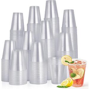Turbo Bee 420 Pack 16oz Clear Disposable Plastic Cups,Cold/Hot Drinking Cups,Transparent Plastic Party Container for Water, Iced Cold Coffee, Juice, Soda