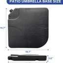 4-Piece 155lb Capacity Heavy-Duty Cantilever Offset Patio Umbrella Stand Square Base Plate Set w/Easy-Fill Spouts for Water or Sand - Black