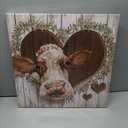 Cow Wall Decor Brown Vintage Cow Artwork Printed on Canvas, Perfect for Decorating the Kitchen, Dining Room, Bathroom, Bedroom, or Living Room