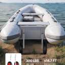 VEVOR Boat Launching Wheels, 300 lbs Load Capacity, 15" Aluminium Alloy Transom Wheel with Inflatable Rubber Tires, Folding Launch Wheels with 4 Quick Release Pin, Fit 14.7 ft Inflatable Fishing Boat