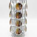 Coffee Support with Rotating Capsule, The Capsule Support of The Coffee Pod Prevents Sliding with The Screen Protective Layer (Silver)