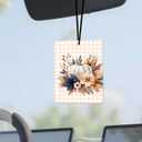 Fall Pumpkin Car Air Freshener 4 Pcs, Watercolor Floral Scented Hanging Decor for Women, Vehicles Home Office, Autumn Harvest Mirror Accessory Gift