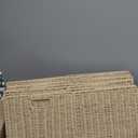 Handwoven Paper Woven Cube Basket Organizer with Handles set of 4 Foldable Storage baskets for Bedroom Living Room Cubby Storage Units for Clothes Books Toys (Natural, 13" L x 13" W x 13" H)