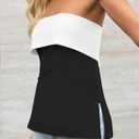 Imily Bela Womens Strapless Tube Tops 2025 Trendy Sexy Backless Going Out Bandeau Top Side Split Summer Color Block Outfits (Black, S)