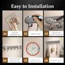 2 Pack Key Holder for Wall,Key Hooks with 6 Hooks, Strong Adhesive Key Rack Holder Wall Mount,No Drilling Required,for Corridor, Living Room,Kitchen, Bathroom, Garage (Grey)