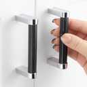 3 Inch Hole Centers, Black & Chrome Knurled Bar Kitchen Cabinet Pull Handle AP1312 | Pack of 5, Solid Hardware for Drawer, Dresser, Bathroom Vanity, Furniture Door, Cupboard, Bedroom, 3"