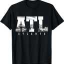 ATL Atlanta Skyline Pride Black & White Vintage Georgia TShirt. Size Large