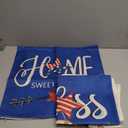 AVOIN colorlife Bless Our Home Eucalyptus Stars Fireworks Car Blue Throw Pillow Covers, 18 x 18 Inch 4th of July Patriotic Independence Memorial Day USA Flag Cushion Case for Sofa Couch Set of 4