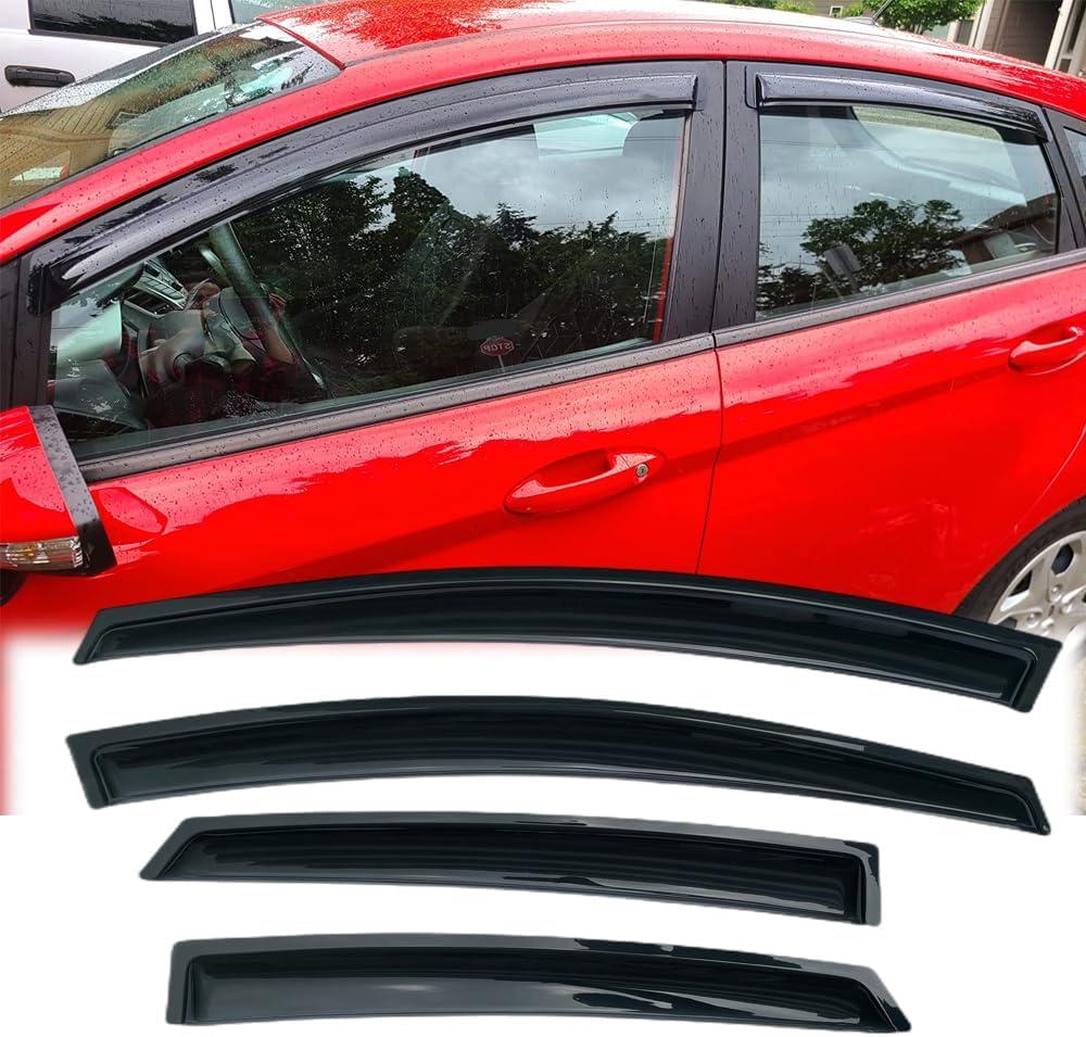 94547 Sunproof Waterproof Side Window Wind Deflector, 4pcs Protective Replacements Rain Guards Set, Window Visor fit for 2009-2019 Ford Fiesta (Sedan & Hatchback)