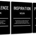 Inspirational Wall Art for Office Inspiration Excellence Persistence Motivational Creation Print Canvas Poster Painting Modern Inspiring Artwork for Home Living Room Stretched and Framed[36''Wx 16''H]