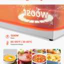 VEVOR Commercial Food Warmer, 1200W Electric Stainless Steel Steam Food Warmer, Fast Heating Countertop Buffet Bain Marie with Two 1/2 Size Food Pans, for Catering, Restaurants, Parties & Buffets