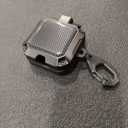 for Samsung Galaxy Buds 4 Pro Case 2026,with Safty Lock Carbon Fiber Galaxy Buds 4 Pro Cover for Men Women,Support Wireless Charging with Keychain & Cleaner Kit- Black