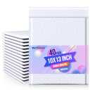 Metronic Bubble Mailer 10x13" White 40 Pack, Poly Padded Envelopes Waterproof Shipping Bags for Clothing, Self Seal Cushioning Mailers for Shipping Books, Jewelry, Makeup Supplies