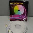 Neon Rope Lights16.4ft RGB LED Strip Lights with App Control,Music Sync Flexible DIY Design,5V USB Powered Neon Lights for Bedroom,Gaming,and Party Decoration(with Adhesive Backing)