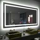 LOAAO 60X36 LED Bathroom Mirror with Lights, Anti-Fog, Dimmable, Backlit + Front Lit, Lighted Bathroom Vanity Mirror for Wall, Memory Function, Tempered Glass, ETL Listed