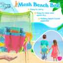 FUSPWEAO Beach Toys Sand Toys for Kids, Sand Castle Toys for Beach with 2 Castle Bucket and Mesh Bag, Sand Molds, Shovels and Rakes, Sandbox Toys for Toddlers, Travel Beach Toys for Kids 3-10
