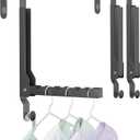 2 Pack Over The Door Hanger Folding Clothes Drying Rack, Folding Hanging Coat Rack for Indoor Laundry Room Compact Small Space Foldable Portable Clothing Hanger Hook Collapsible (Black-2(Upgraded))