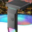 Solar Pool Lights for Inground & Above Ground Pool, 10-Color 4-Mode LED Pool Lights, Underwater Swimming Pool Lights with Timer, Submersible Pool Lights with Remote, Waterproof Design (Black, 1 Pack), 1.3” to 4.5”