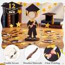 Novabright 12 Pcs 2026 Graduation Wooden Picture Frame Graduation Head Picture Frames for 1'' Round Photo 2026 Grad Gifts Bulk for Man Him Middle High Seniors
