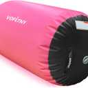 VOFiTNY Gymnastics Tumbling Equipment Air Barrel Inflatable Octagon Tumbler Roller Back-bend Trainer Cheerleading Without Pump (4'L x 2.5'D, Pink/Black No Pump)