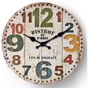 Wall Clock 12 Inch Clock Colorful Numbe Wood Grain Wall Clock Silent Quartz Large Decorative Quiet Home Office