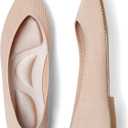 CELNEPHO Red Women's Comfortable Knit Mary Jane Flats - Pointed Toe, Slip On, Arch Support, Washable, Casual & Dressy Shoes - US Size 11 (5.5, Nude)