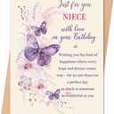 2 x Niece Birthday Card Gift, Happy Birthday Card for Niece Adult