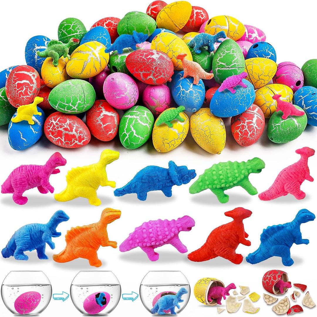 Adisher 30 PCS Easter Eggs Fillers, Easter Basket Stuffers, Dinosaur Hatching Egg, Easter Baskets for Kids Gifts, Filled Eggs Stuffers, Party Favors Hunt