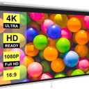 VIVOHOME Projector Screen Pull Down, 16:9 80 Inch Retractable Projection Screen, HD 4K Manual Pull Movie Screen for Home Theater, Cinema, Office (70x40 Inch White)