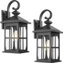 Darkaway Large Outdoor Light Fixtures Wall Mount, 21inch Outside Wall Lights Exterior Lighting Fixture with Seeded Glass Outdoor Wall Sconce for House Porch Hallway Garage, 2Pack