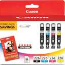 Canon CLI-226 Genuine Color Pack with 50 Photo Paper Sheets, Compatible with iP4820, MG5220, MG5120, MG6120, MG8120, MX882, iX6520, iP4920, MG5320, MG6220, MG8220, and MX892 Printers