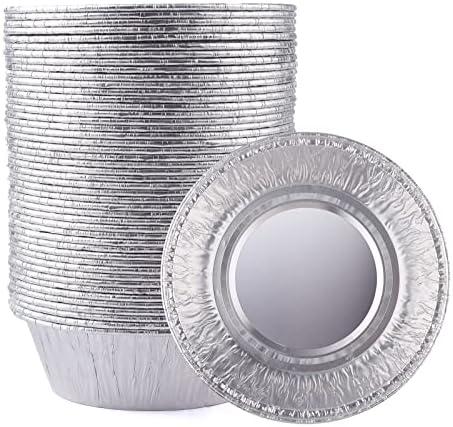 LOYUDEQIU 4 Inch Aluminum Foil Mini Pie Pans 50Pcs - Disposable Small Mini Pie Tins Pot Pie Tins For Bakeries, Cafes, Restaurants - Durable Mini Tart Pans for Pie, Fruit Tarts, Quiche (50, 4 Inch) LOYUDEQIU 4 Inch Aluminum Foil Mini Pie Pans 50Pcs - Disposable Small Mini Pie Tins Pot Pie Tins For Bakeries, Cafes, Restaurants - Durable Mini Tart Pans for Pie, Fruit Tarts, Quiche (50, 4 Inch)