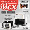 Gourmia 8 Qt Air Fryer, 8 Presets with Digital Display, FryForce 360° Technology, Easy View Window & Interior Light, Dishwasher Safe Basket, White