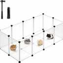 SONGMICS Pet Playpen with Floor, Small Animal Playpen
Pet Fence Indoor, DIY Plastic Enclosure for Guinea Pigs, Bunny, Hamsters, 49.2 x 24.8 x 16.5 Inches, White