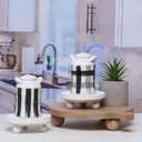 Defined Deco Mini risers for display,Wood Risers for Decor,Small 4Round Wooden Riser, Farmhouse Wood Riser, Rustic Pedestal Display Stand,Display Risers for Tiered Tray Decor(Set of 2,White)