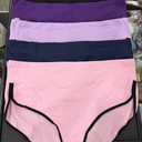 CAILECOTTON Women's Underwear Cotton High Waisted Hipster Panties Soft Stretch Breathable Everyday Brief 5 Pack, 2XL