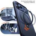 TORRAS Ostand Q3 Spin for iPhone 17 Pro Case with 360 Magnetic Stand, Fit for MagSafe, Camera Control, Built-in Kickstand, 4X Military-Grade Shockproof Slim Phone Case for iPhone 17 Pro, Deep Blue