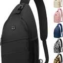 Crossbody Bags for Women Men Trendy Sling Bag Backpack Casual Chest Bag with Convertible Shoulder Strap (Large, Black)