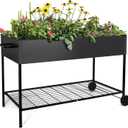MIXC 50 * 26 * 31 Large Metal Raised Garden Beds with Legs, Elevated Planter Boxes Outdoor Raised for Gardening, Bigger Planter Box for Vegetable Flower Herb, 50L X 26W