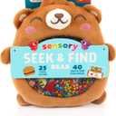 Chuckle & Roar Sensory Seek & Find Scavenger Hunt Bear  Plush Travel Toy with Hidden Objects, 40 No-Reading Challenge Cards, Sensory Activity for Focus & Calm, Toddler Gift Ages 3+