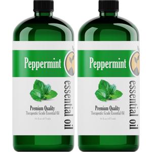 Peppermint Essential Oil 2-Pack (16oz Each, 32oz Total)  Therapeutic Grade  Candle Making  Peppermint Oil Bulk