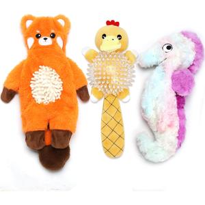FIREOR Dog Squeak Toys, No Stuffing Plush Crinkle Water Bottle Dogs Chew Toy for Small Medium Large Breed Chewer Squeaky Tough Durable Puppy Teething Chewing Interactive Keep Them Busy Birthday Gifts, 3-Pack