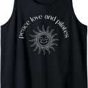 Peace Love And Pilates Meditation Instructor Pilates Tank Top (Small, Black)