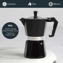 Primula Classic Stovetop Espresso and Coffee Maker, Moka Pot for Italian and Cuban Caf Brewing, Greca Coffee Maker, Cafeteras, 6 Espresso Cups, Black